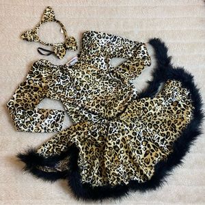 Girls Cheetah Costume 4pc